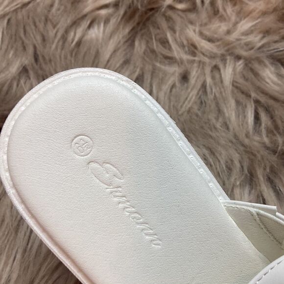 High Heel Platform Wedge White Criss-cross Ankle Strap Chunky Block Sandal - Picture 7 of 10